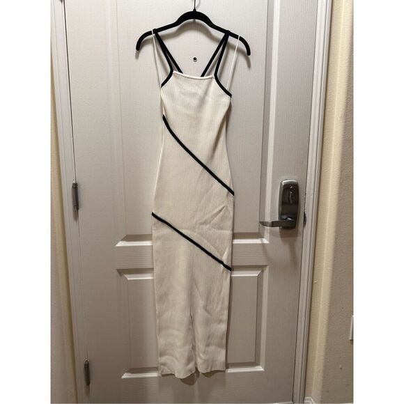 Significant Other Maple Ribbed Knit Maxi Dress In Ivory Contras Size 4 NWT - Picture 4 of 6